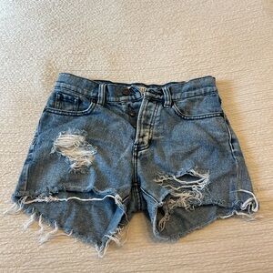 Brandy Melville Blue Jean Shorts Distressed Cut-Off